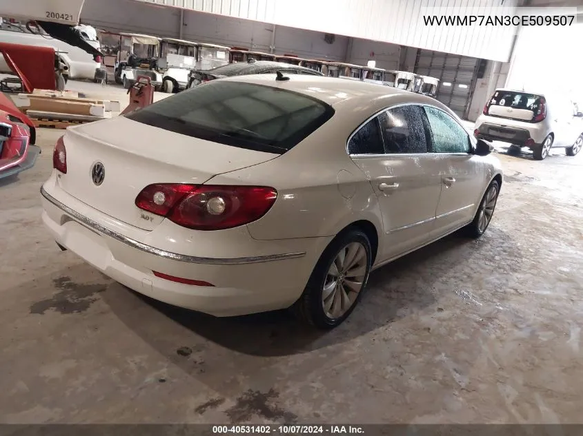 2012 Volkswagen Cc Sport VIN: WVWMP7AN3CE509507 Lot: 40531402