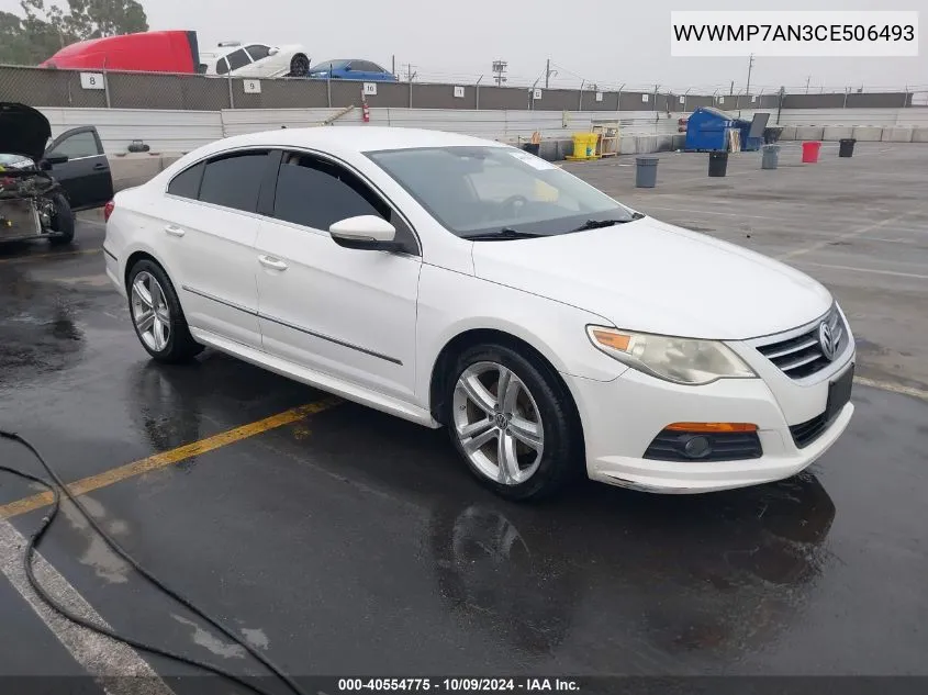 2012 Volkswagen Cc R-Line VIN: WVWMP7AN3CE506493 Lot: 40554775