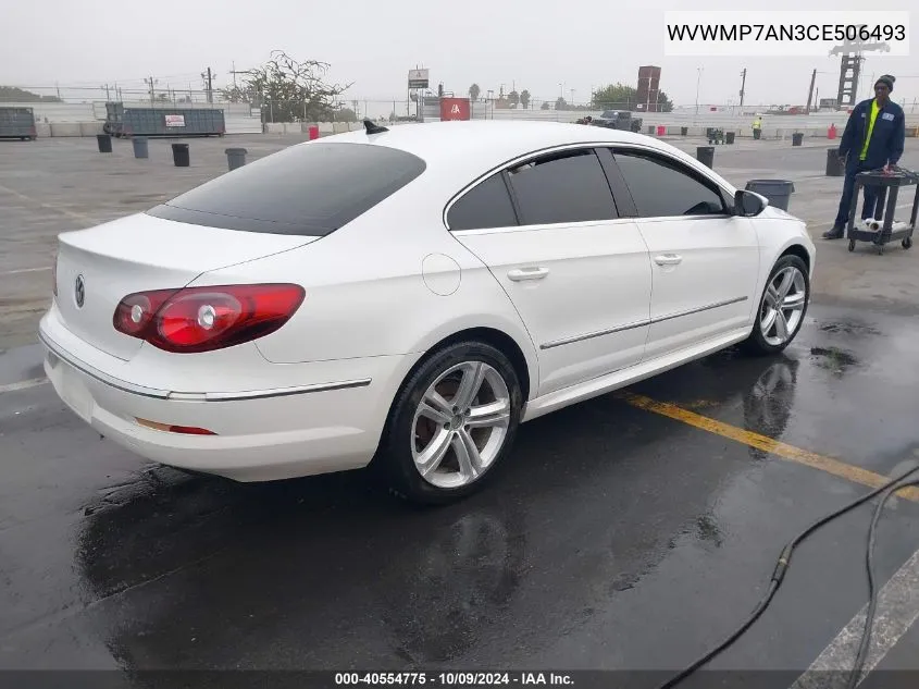 2012 Volkswagen Cc R-Line VIN: WVWMP7AN3CE506493 Lot: 40554775