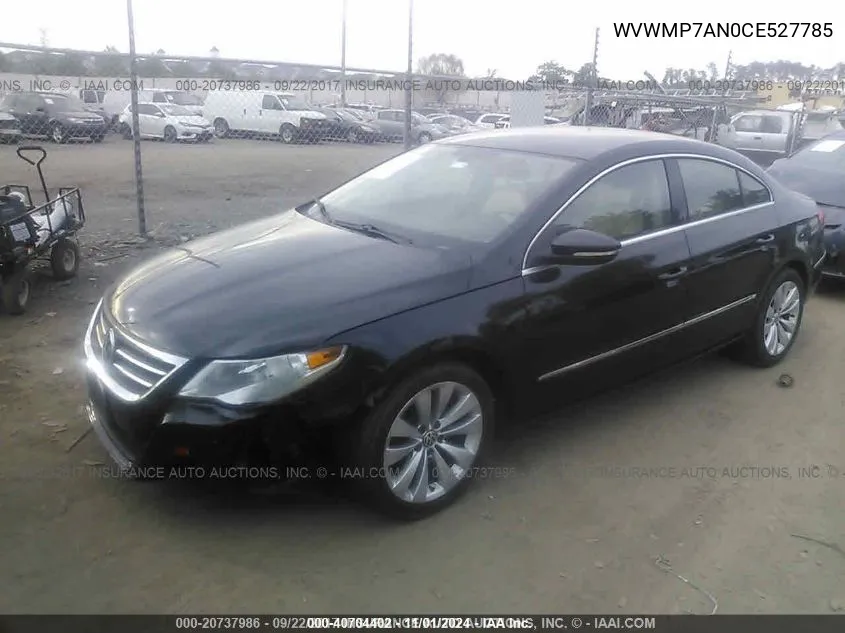 2012 Volkswagen Cc Sport VIN: WVWMP7AN0CE527785 Lot: 40704402