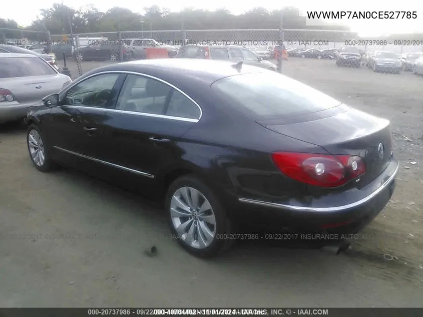 2012 Volkswagen Cc Sport VIN: WVWMP7AN0CE527785 Lot: 40704402