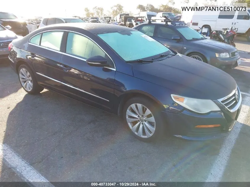 2012 Volkswagen Cc Sport VIN: WVWMP7AN1CE510073 Lot: 40733047