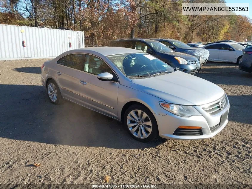 2012 Volkswagen Cc Sport VIN: WVWMP7AN8CE552563 Lot: 40747895