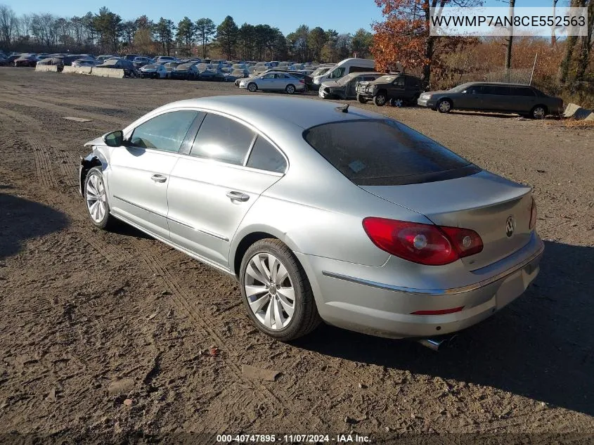 2012 Volkswagen Cc Sport VIN: WVWMP7AN8CE552563 Lot: 40747895