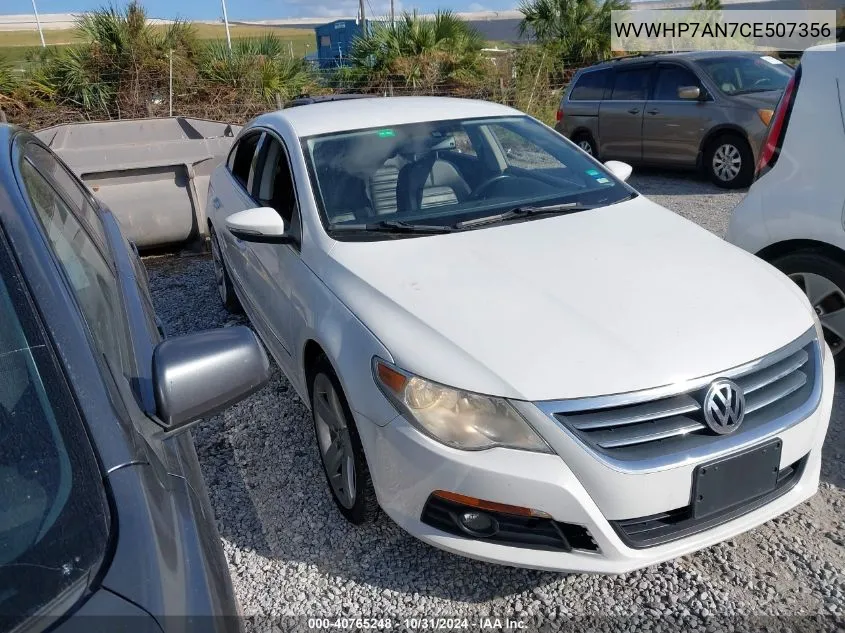 2012 Volkswagen Cc Lux VIN: WVWHP7AN7CE507356 Lot: 40765248