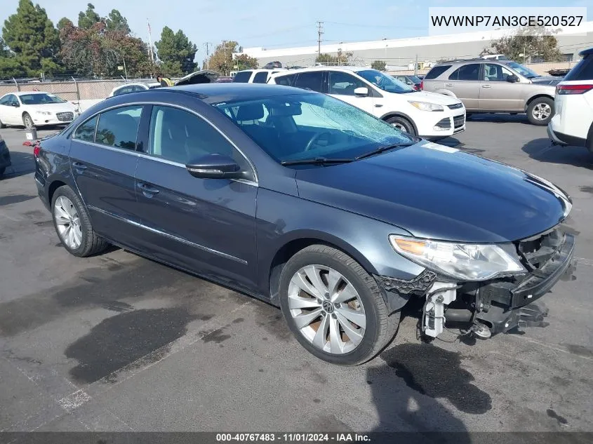 2012 Volkswagen Cc Sport VIN: WVWNP7AN3CE520527 Lot: 40767483