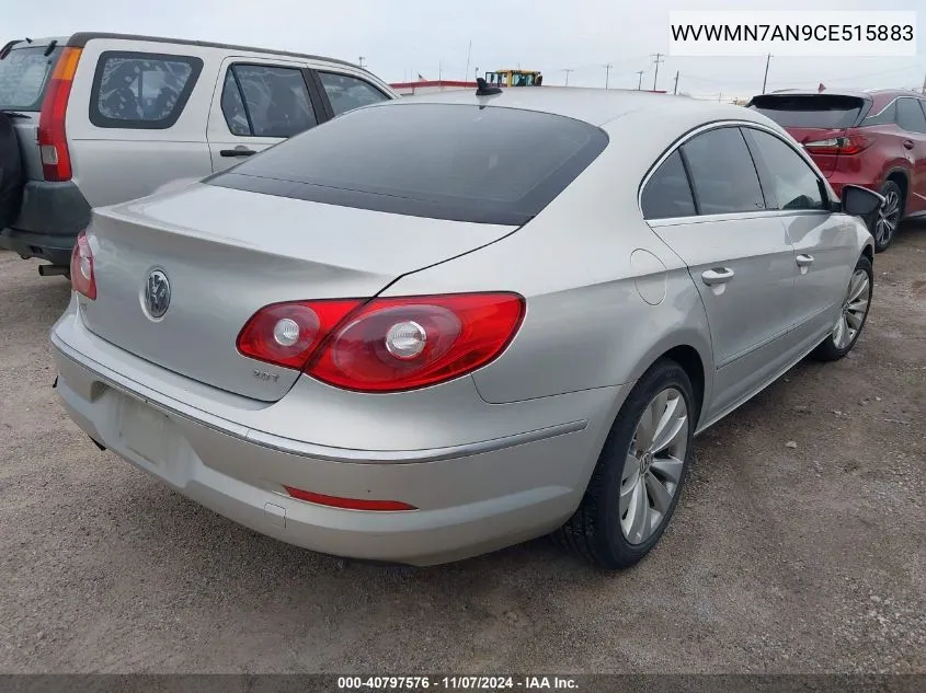 2012 Volkswagen Cc Sport VIN: WVWMN7AN9CE515883 Lot: 40797576