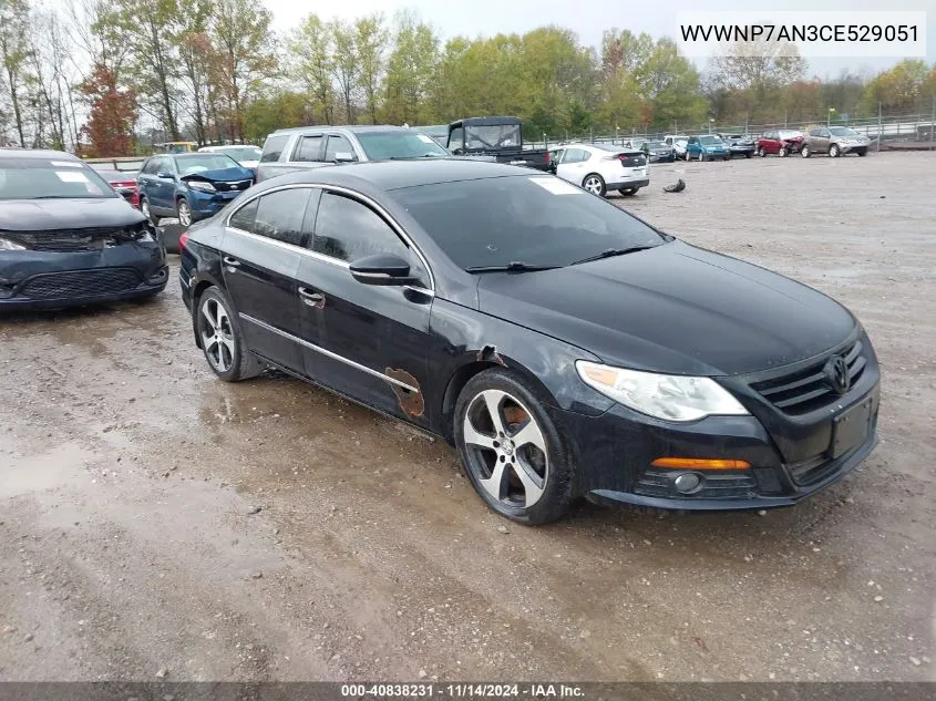 2012 Volkswagen Cc Sport/R-Line VIN: WVWNP7AN3CE529051 Lot: 40838231