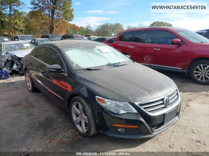 WVWHN7ANXCE549106 2012 Volkswagen Cc Lux Plus