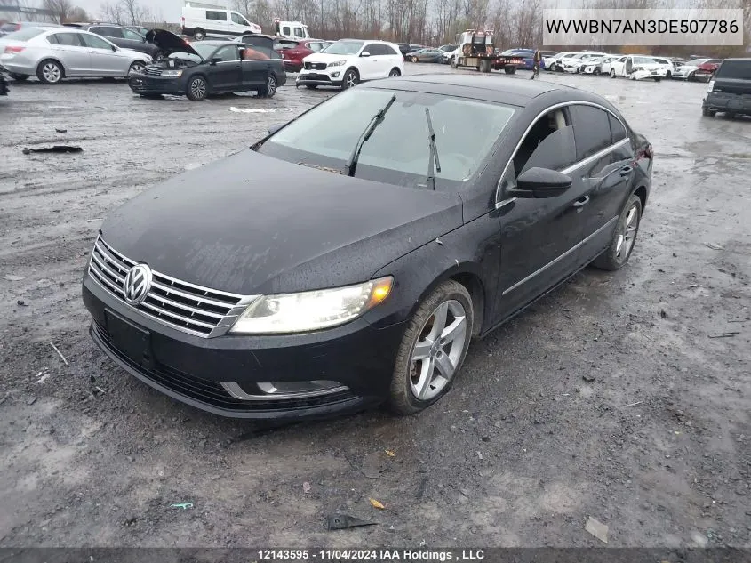 2013 Volkswagen Cc VIN: WVWBN7AN3DE507786 Lot: 12143595