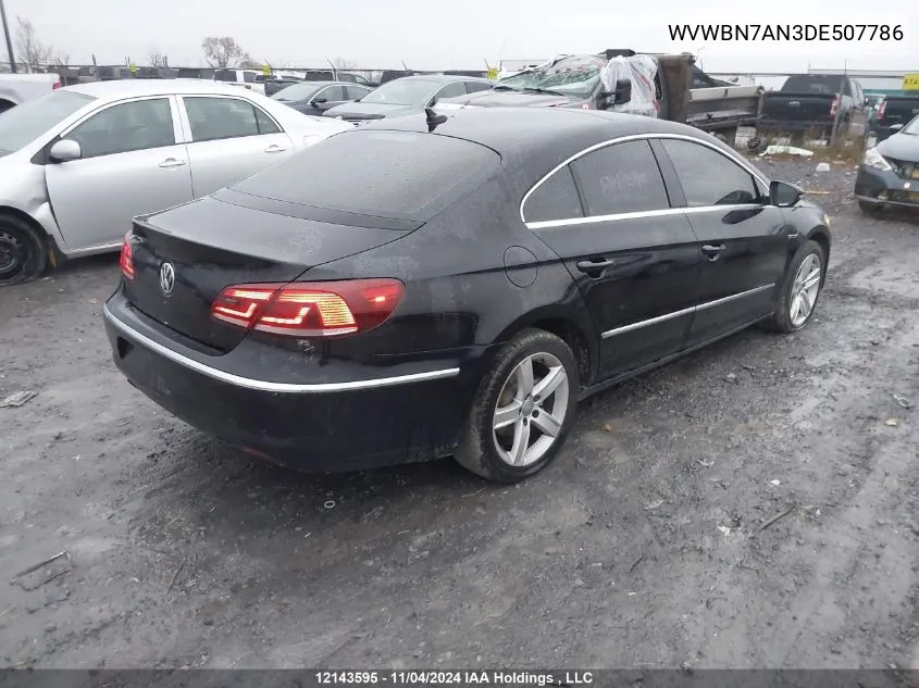 2013 Volkswagen Cc VIN: WVWBN7AN3DE507786 Lot: 12143595