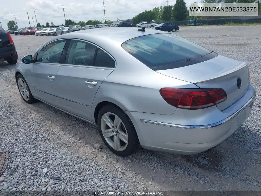 2013 Volkswagen Cc 2.0T Sport VIN: WVWBN7AN2DE533375 Lot: 39988291