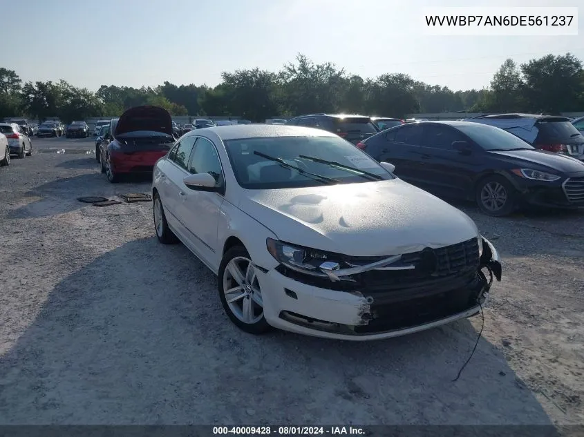 2013 Volkswagen Cc 2.0T Sport VIN: WVWBP7AN6DE561237 Lot: 40009428