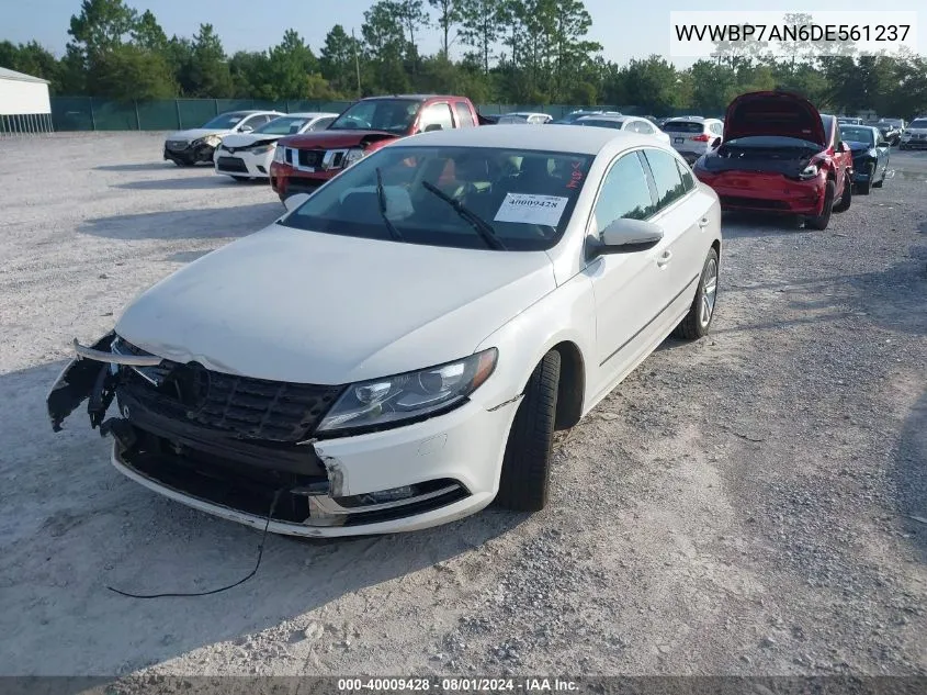 2013 Volkswagen Cc 2.0T Sport VIN: WVWBP7AN6DE561237 Lot: 40009428