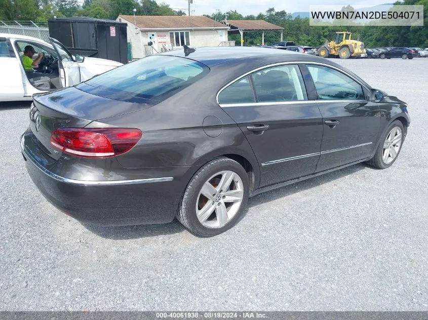 2013 Volkswagen Cc 2.0T Sport VIN: WVWBN7AN2DE504071 Lot: 40061938