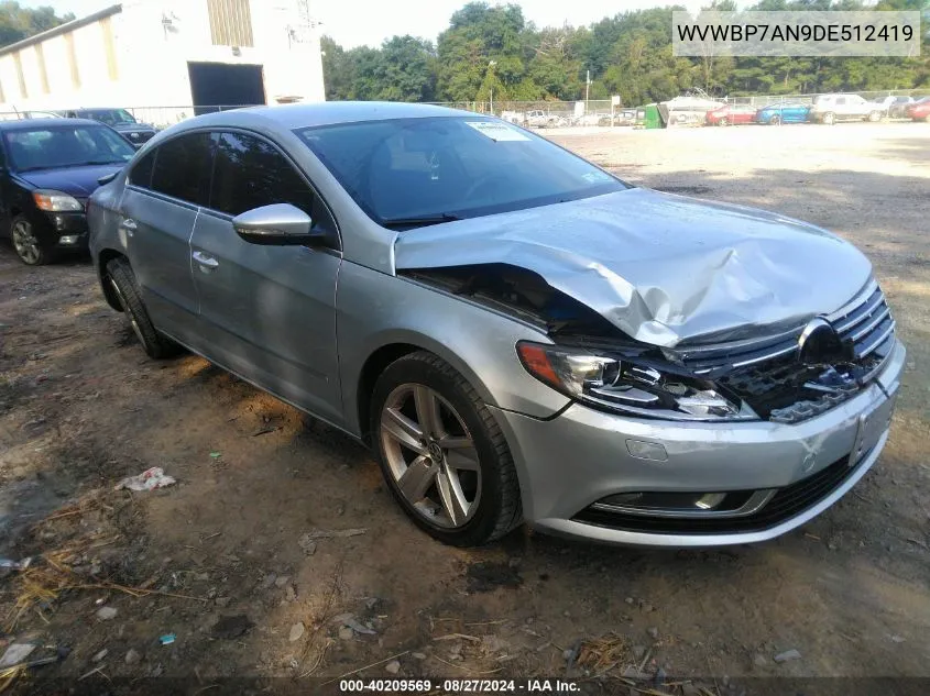 2013 Volkswagen Cc 2.0T Sport VIN: WVWBP7AN9DE512419 Lot: 40209569