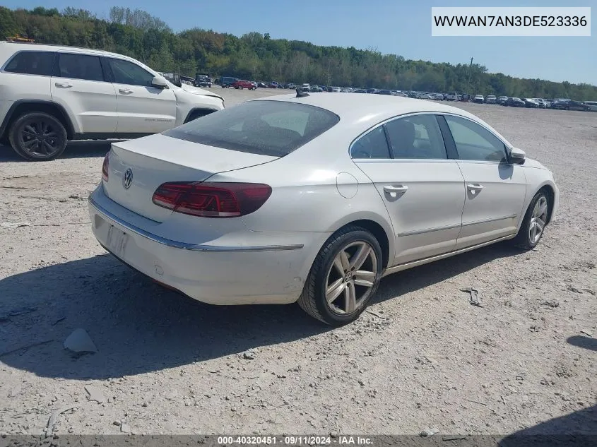 2013 Volkswagen Cc Sport VIN: WVWAN7AN3DE523336 Lot: 40320451