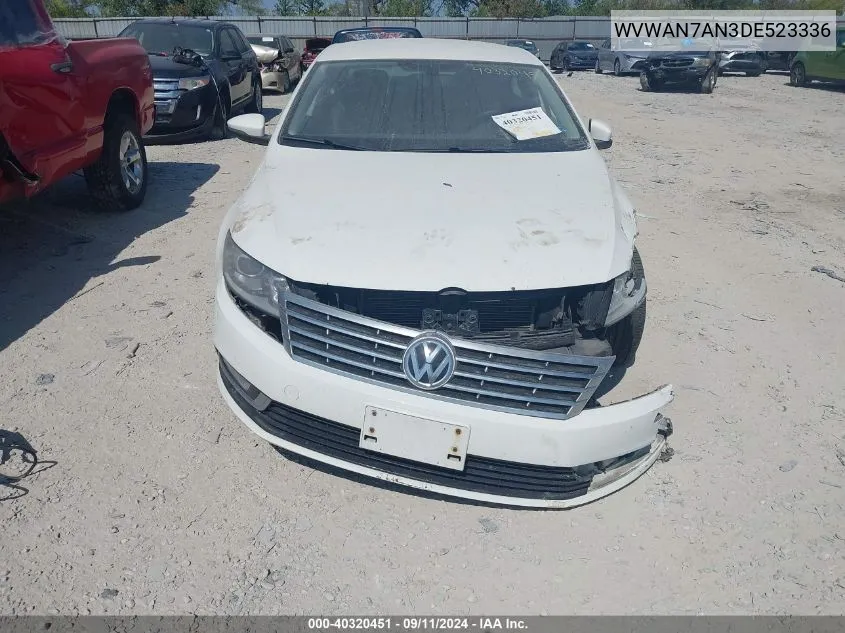 2013 Volkswagen Cc Sport VIN: WVWAN7AN3DE523336 Lot: 40320451