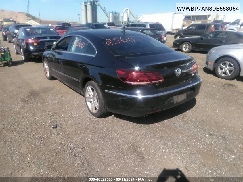 2013 Volkswagen Cc 2.0T Sport VIN: WVWBP7AN8DE558064 Lot: 40322560