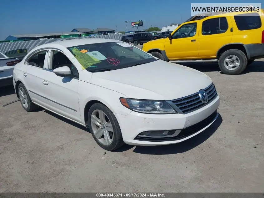 2013 Volkswagen Cc 2.0T Sport VIN: WVWBN7AN8DE503443 Lot: 40345371