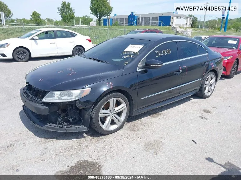 2013 Volkswagen Cc 2.0T R-Line VIN: WVWBP7AN4DE571409 Lot: 40378163