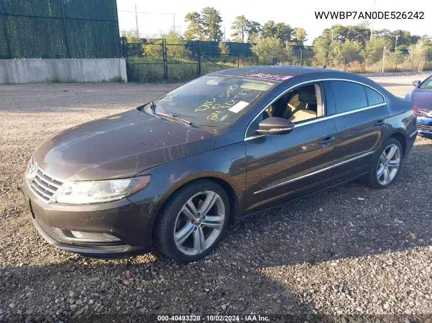 2013 Volkswagen Cc 2.0T Sport Plus VIN: WVWBP7AN0DE526242 Lot: 40493328