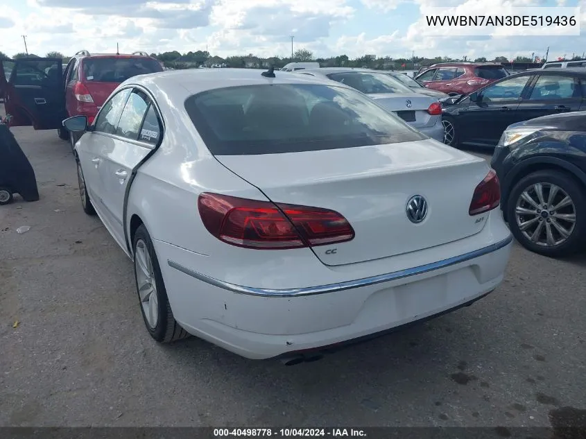 WVWBN7AN3DE519436 2013 Volkswagen Cc 2.0T Sport