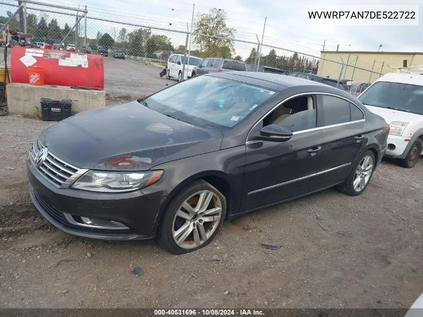 2013 Volkswagen Cc Lux VIN: WVWRP7AN7DE522722 Lot: 40531696