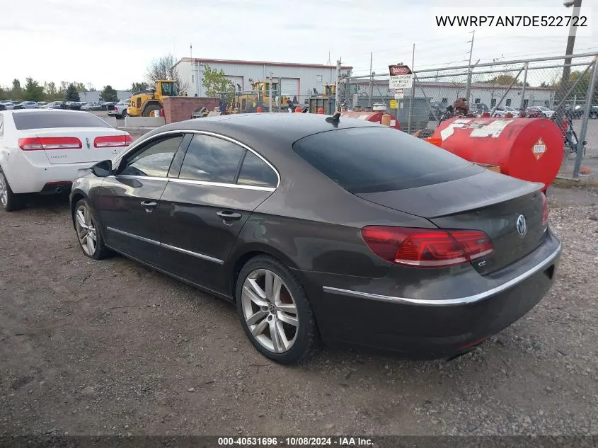 2013 Volkswagen Cc Lux VIN: WVWRP7AN7DE522722 Lot: 40531696