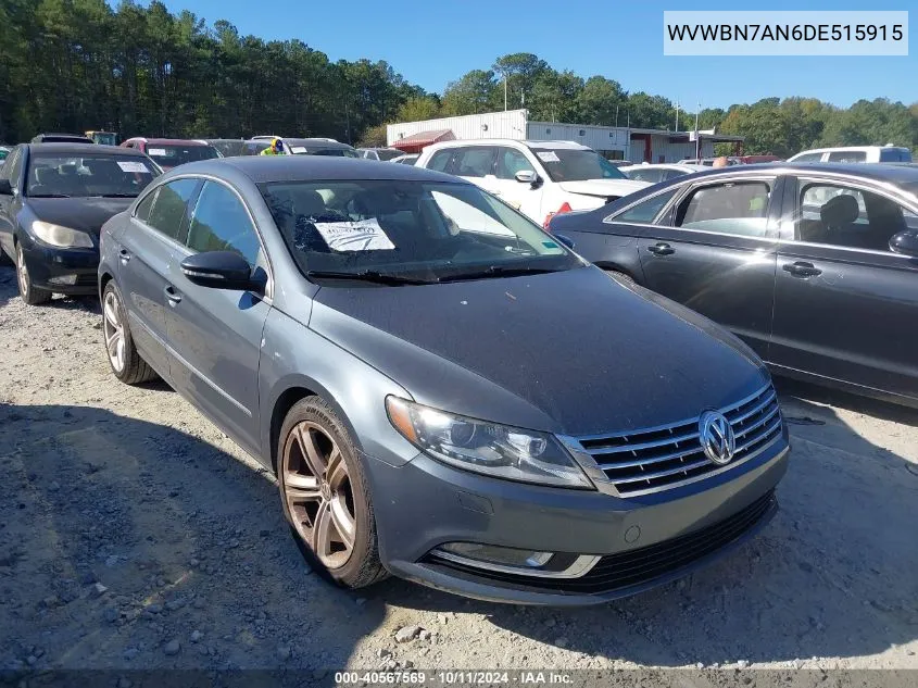 2013 Volkswagen Cc 2.0T Sport Plus VIN: WVWBN7AN6DE515915 Lot: 40567569