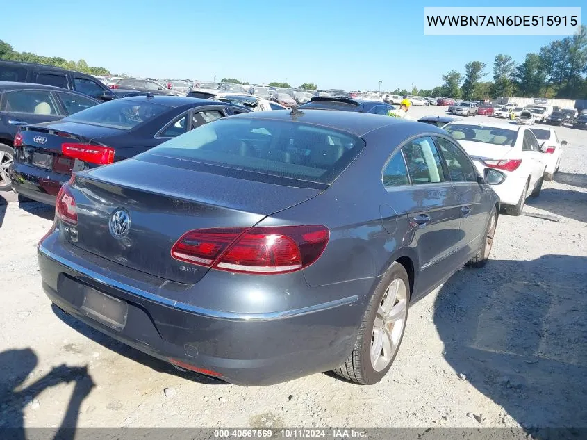 2013 Volkswagen Cc 2.0T Sport Plus VIN: WVWBN7AN6DE515915 Lot: 40567569