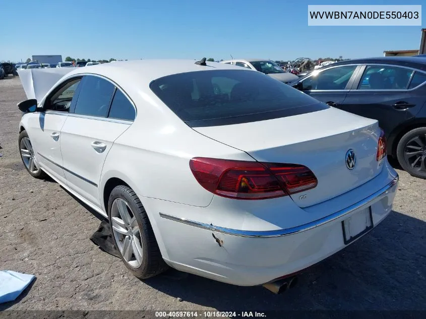 2013 Volkswagen Cc 2.0T Sport VIN: WVWBN7AN0DE550403 Lot: 40597614