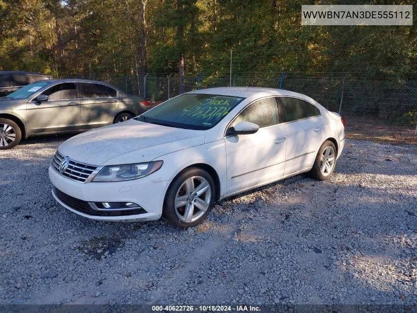 2013 Volkswagen Cc Sport VIN: WVWBN7AN3DE555112 Lot: 40622726