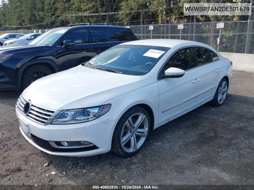 2013 Volkswagen Cc 2.0T Sport Plus VIN: WVWBP7AN2DE501679 Lot: 40682920