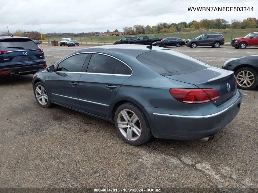 2013 Volkswagen Cc 2.0T Sport VIN: WVWBN7AN6DE503344 Lot: 40747913