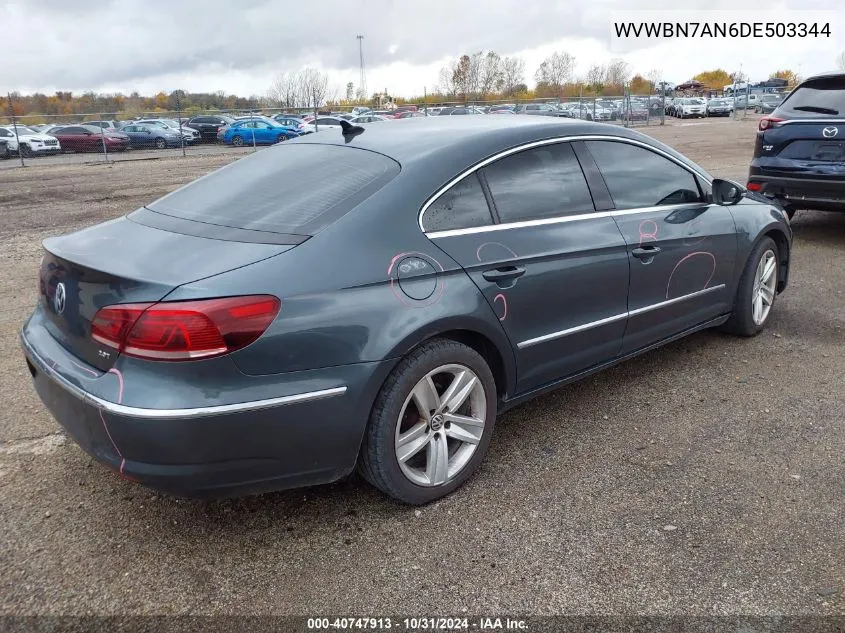 2013 Volkswagen Cc 2.0T Sport VIN: WVWBN7AN6DE503344 Lot: 40747913