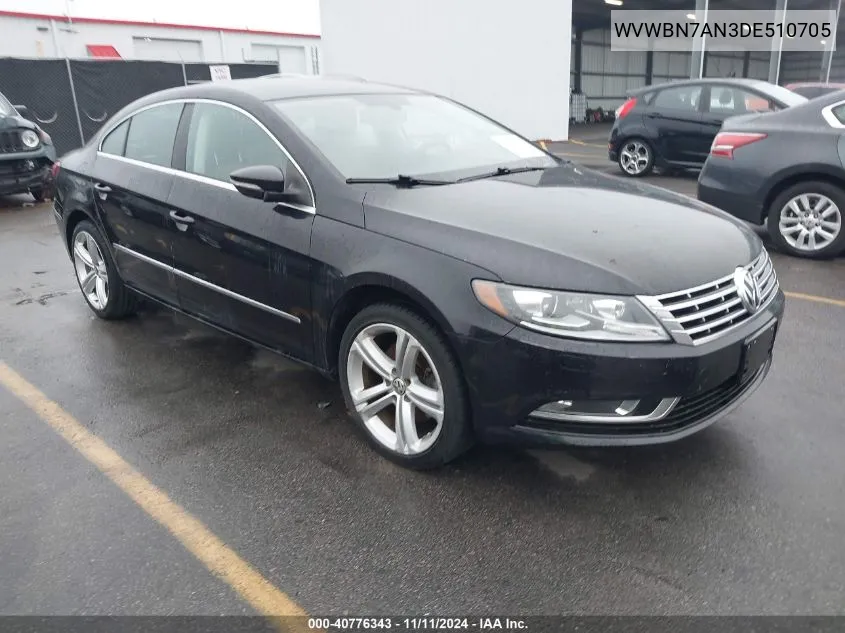 2013 Volkswagen Cc 2.0T Sport Plus VIN: WVWBN7AN3DE510705 Lot: 40776343