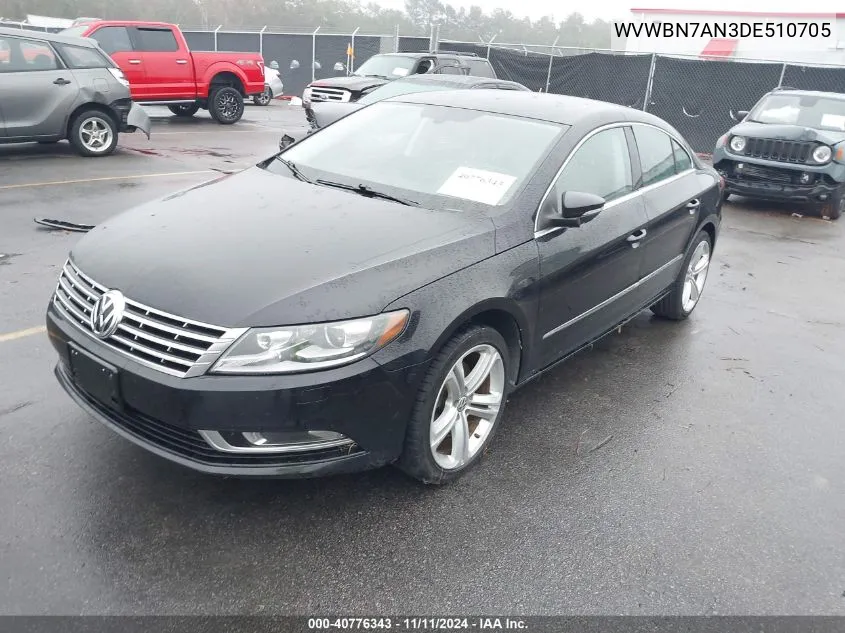 2013 Volkswagen Cc 2.0T Sport Plus VIN: WVWBN7AN3DE510705 Lot: 40776343