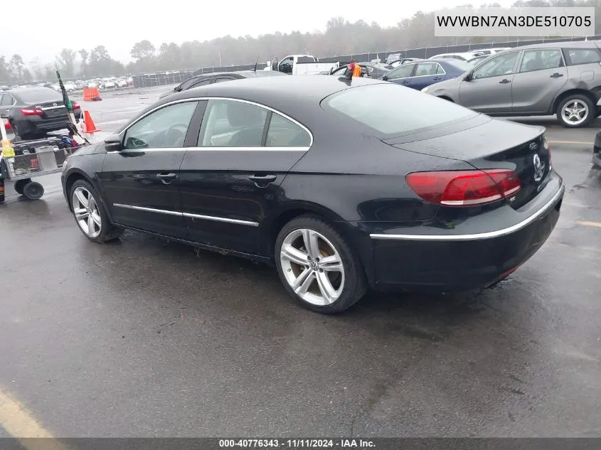 2013 Volkswagen Cc 2.0T Sport Plus VIN: WVWBN7AN3DE510705 Lot: 40776343