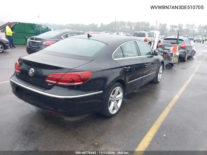 2013 Volkswagen Cc 2.0T Sport Plus VIN: WVWBN7AN3DE510705 Lot: 40776343