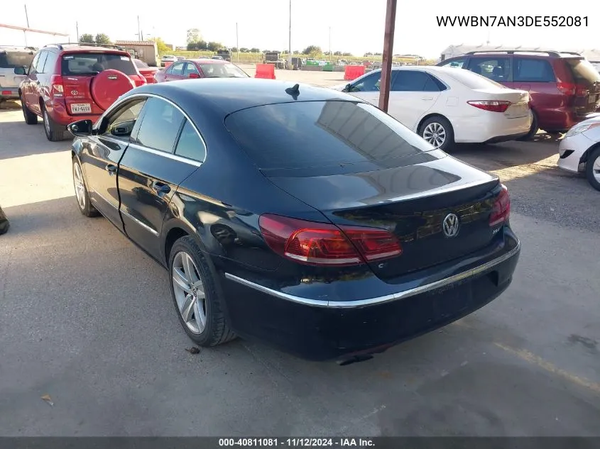 2013 Volkswagen Cc 2.0T Sport VIN: WVWBN7AN3DE552081 Lot: 40811081