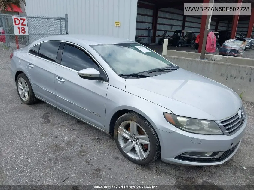 2013 Volkswagen Cc 2.0T Sport VIN: WVWBP7AN5DE502728 Lot: 40822717