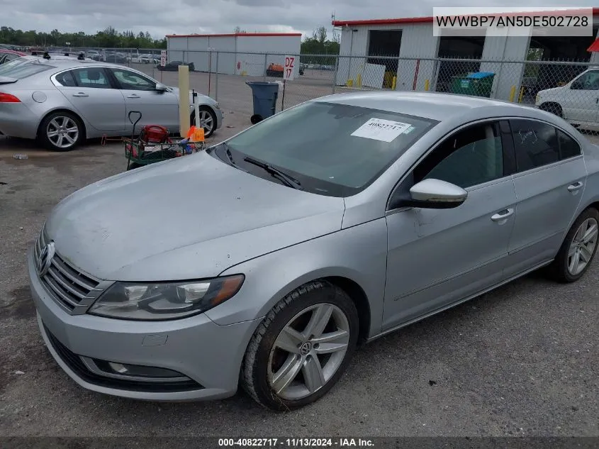 2013 Volkswagen Cc 2.0T Sport VIN: WVWBP7AN5DE502728 Lot: 40822717