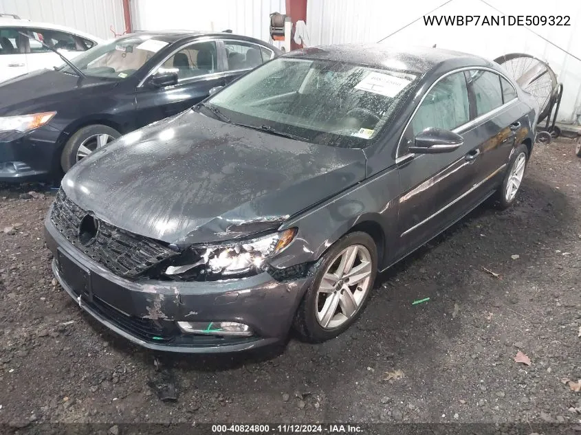 2013 Volkswagen Cc 2.0T Sport VIN: WVWBP7AN1DE509322 Lot: 40824800