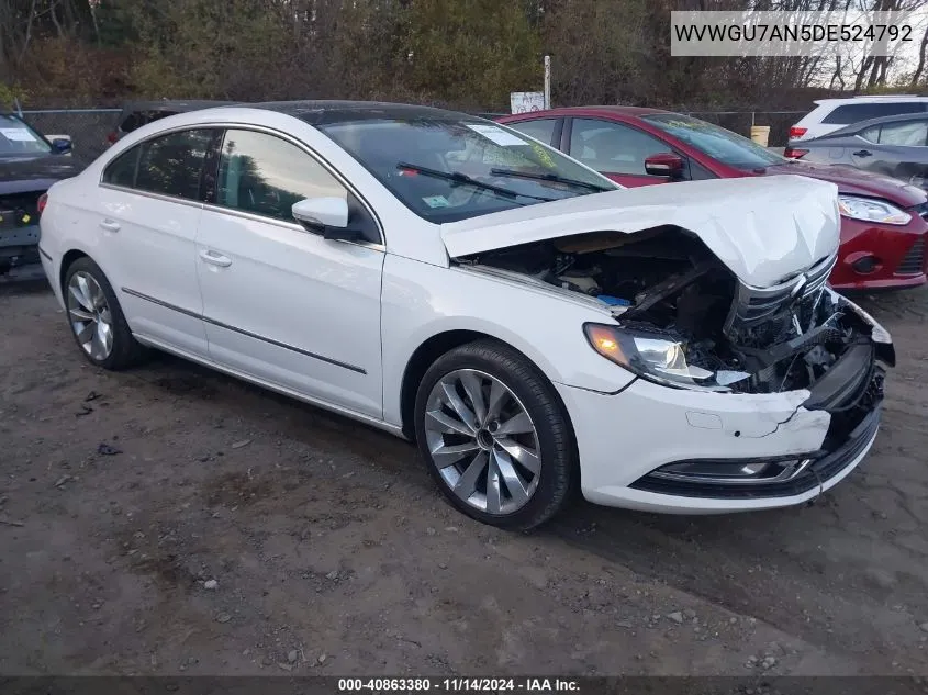 2013 Volkswagen Cc 3.6L Vr6 Executive VIN: WVWGU7AN5DE524792 Lot: 40863380