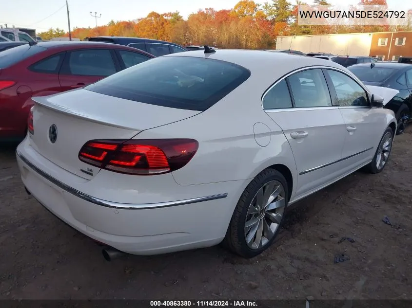 2013 Volkswagen Cc 3.6L Vr6 Executive VIN: WVWGU7AN5DE524792 Lot: 40863380