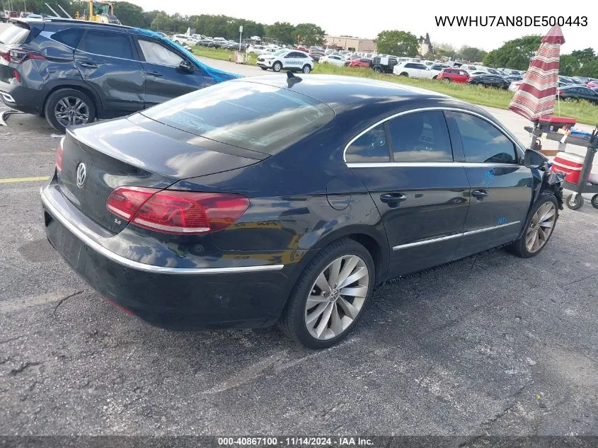 2013 Volkswagen Cc 3.6L Vr6 Lux VIN: WVWHU7AN8DE500443 Lot: 40867100