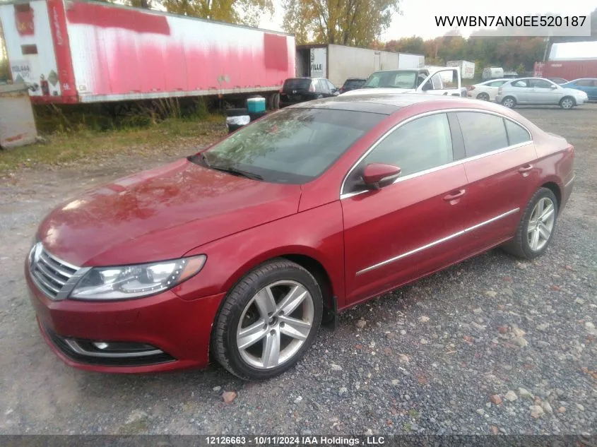 WVWBN7AN0EE520187 2014 Volkswagen Cc Sport