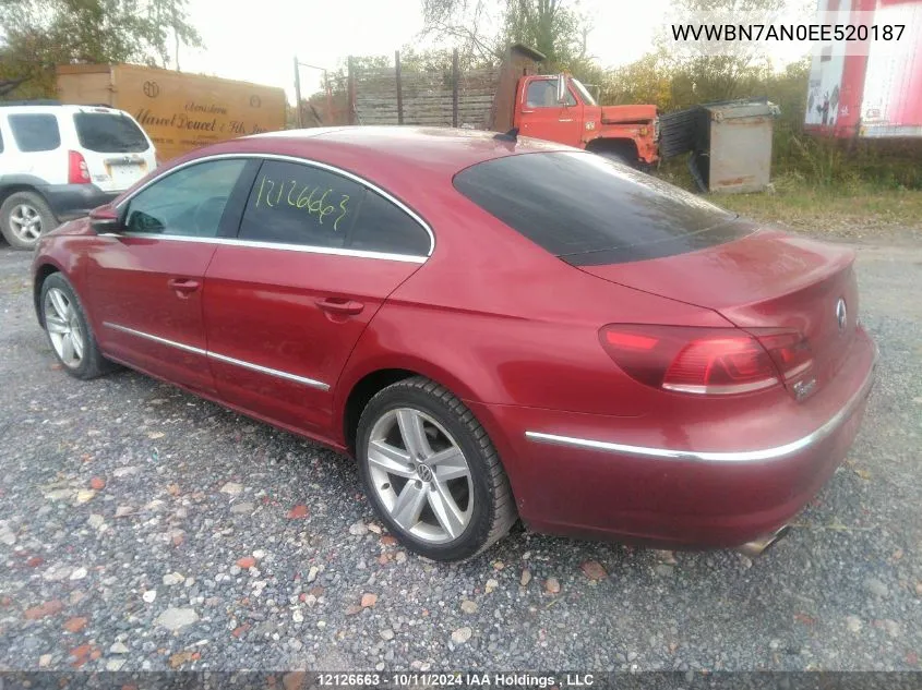 WVWBN7AN0EE520187 2014 Volkswagen Cc Sport