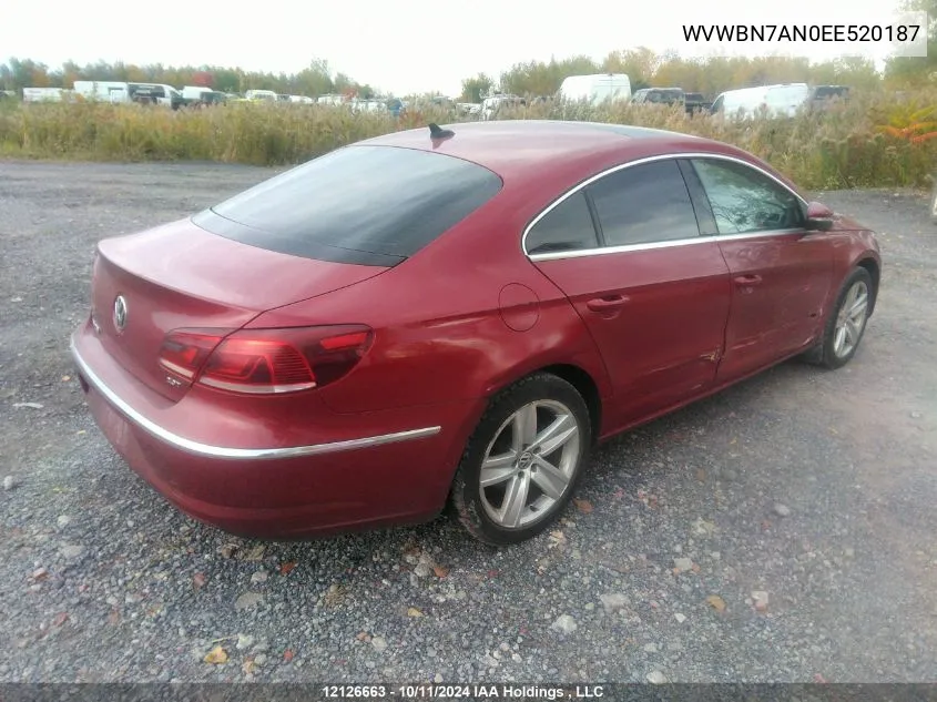 WVWBN7AN0EE520187 2014 Volkswagen Cc Sport